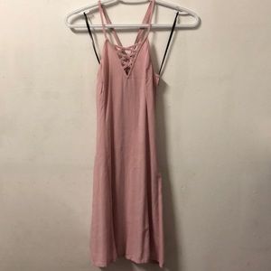 Spaghetti strap pink dress